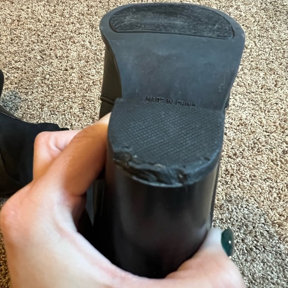 Route 66 Women's Size 6 Biker Buckle Block Heel Boot Faux Leather Suede - Picture 9 of 9